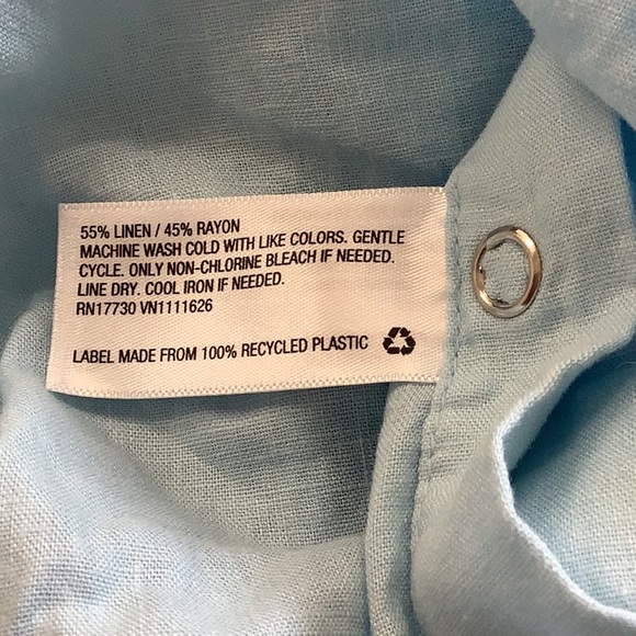 Isabel Maternity Long Sleeve Collared Side Woven Popover Maternity Shirt NWT - Picture 7 of 7